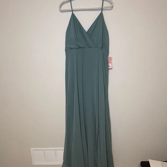 NWT Birdy Grey Kaia Sea Glass Bridesmaids Dress Green Long Chiffon XXL - Picture 5 of 15
